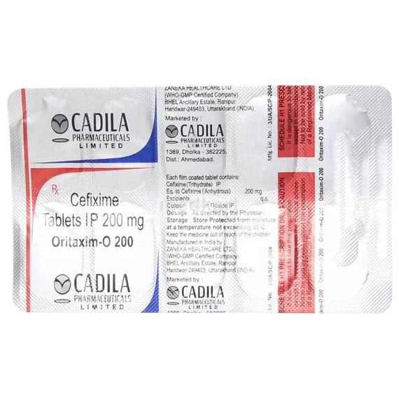 oritaxim o 200mg tablet 10's